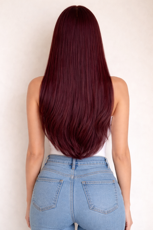 Human Hair Extensions. Burgundy #32