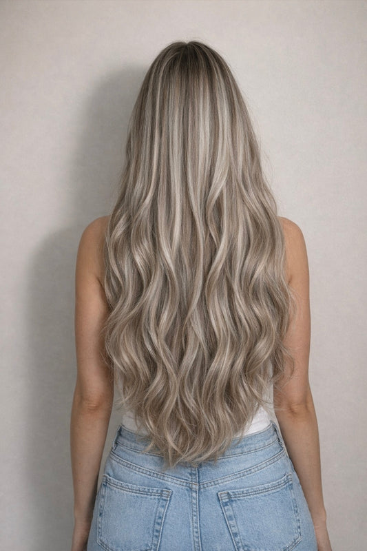 Human Hair Extensions. Iced Truffle #B18/1004/Silver