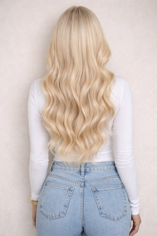 Human Hair Extensions. Platinum Blonde - Lillia #60