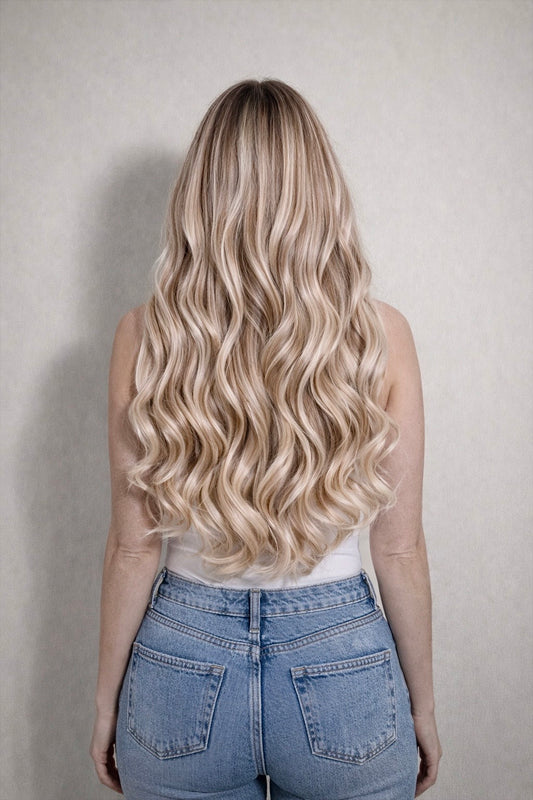 Human Hair Extensions. Rooted Mixed Pearl #B18/1004