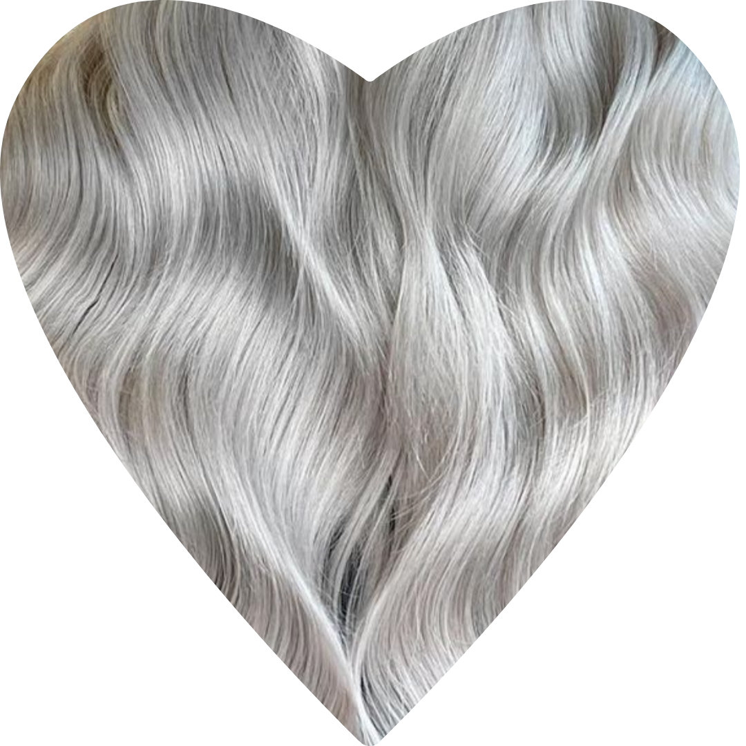 Invisible Tape Hair Extensions. Silver