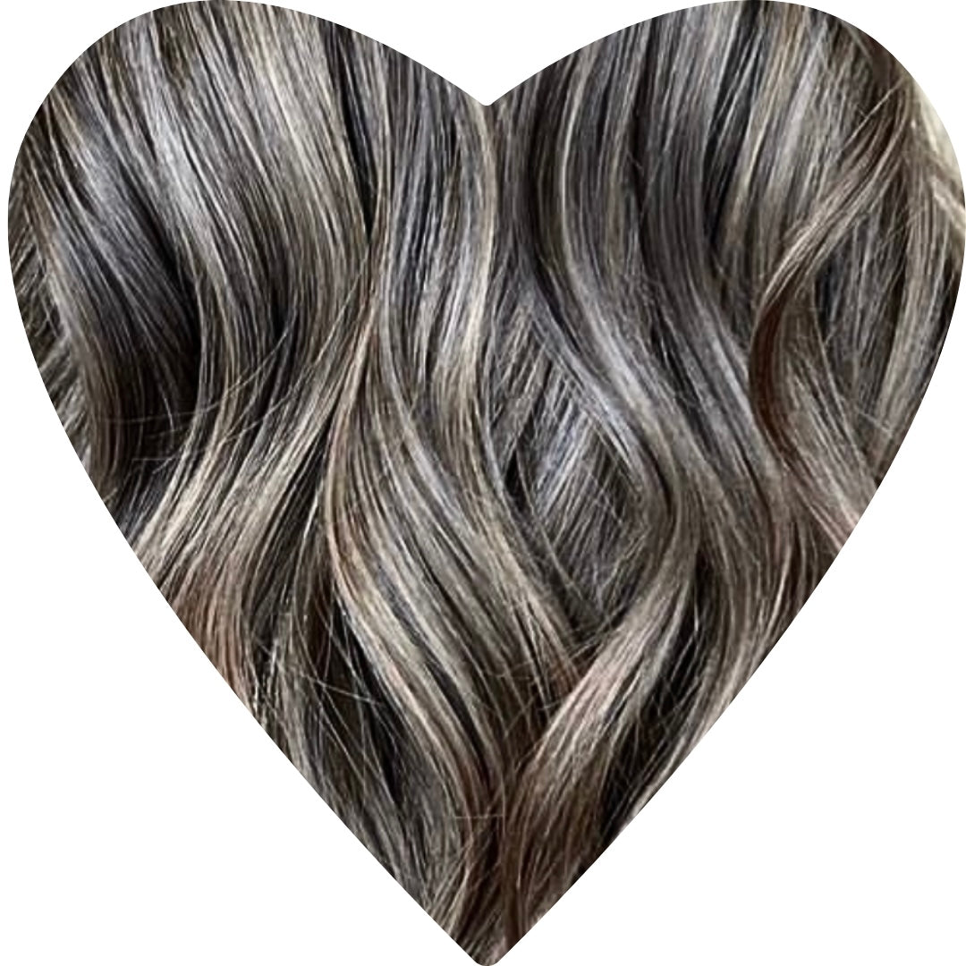 Human Hair Extensions. Creamy Americano - Khloe #T1B-1b/6.2