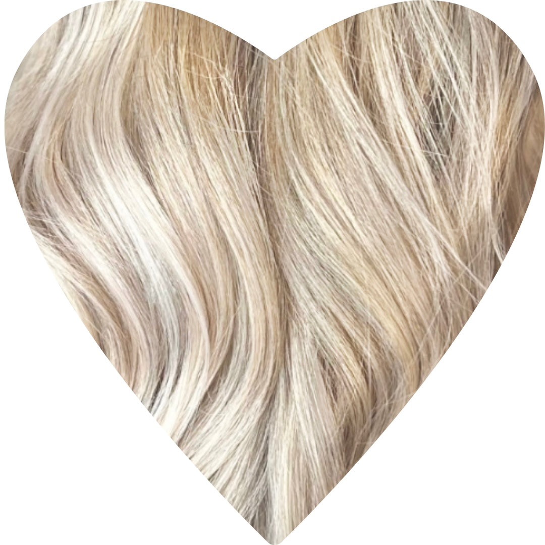 Human Hair Extensions. Rooted White Blonde - Celine #T6.2-PLA