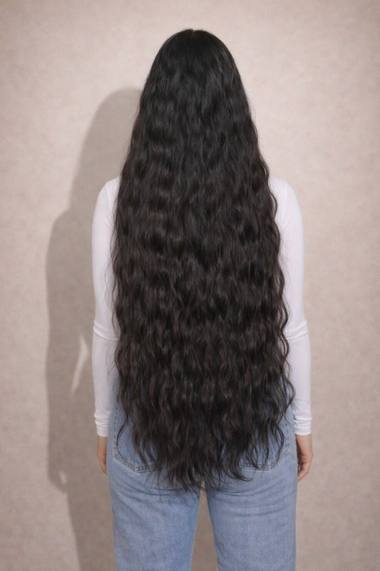 Human Hair Extensions. Natural Black #1b