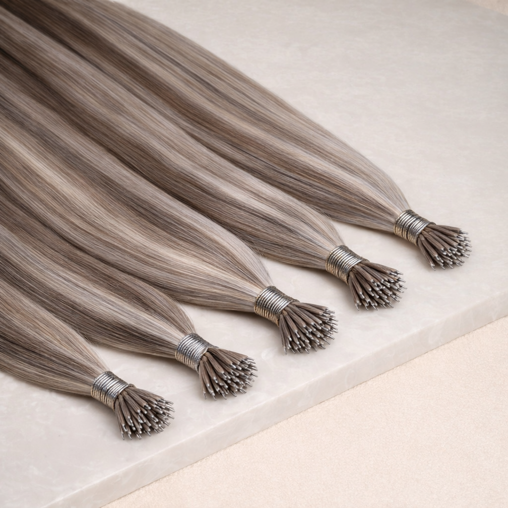 Human Hair Extensions. Iced Truffle #B18/1004/Silver