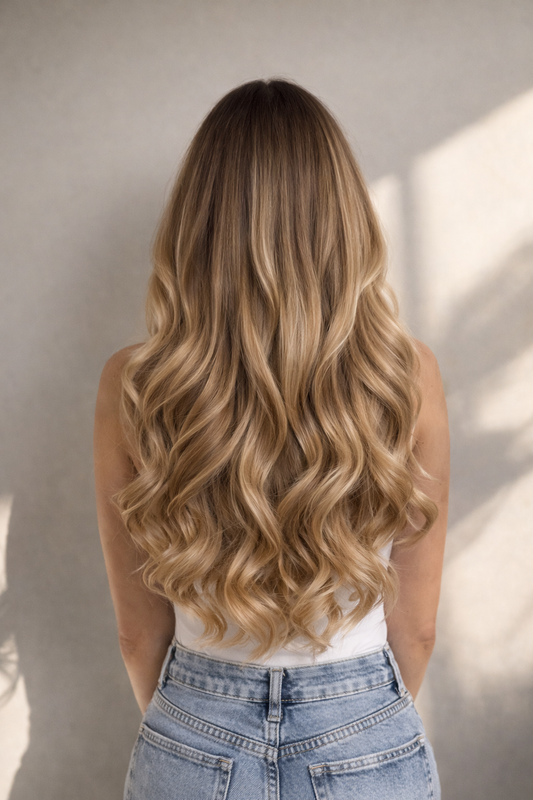 Human Hair Extensions. Rooted Bronde #T4/DB4