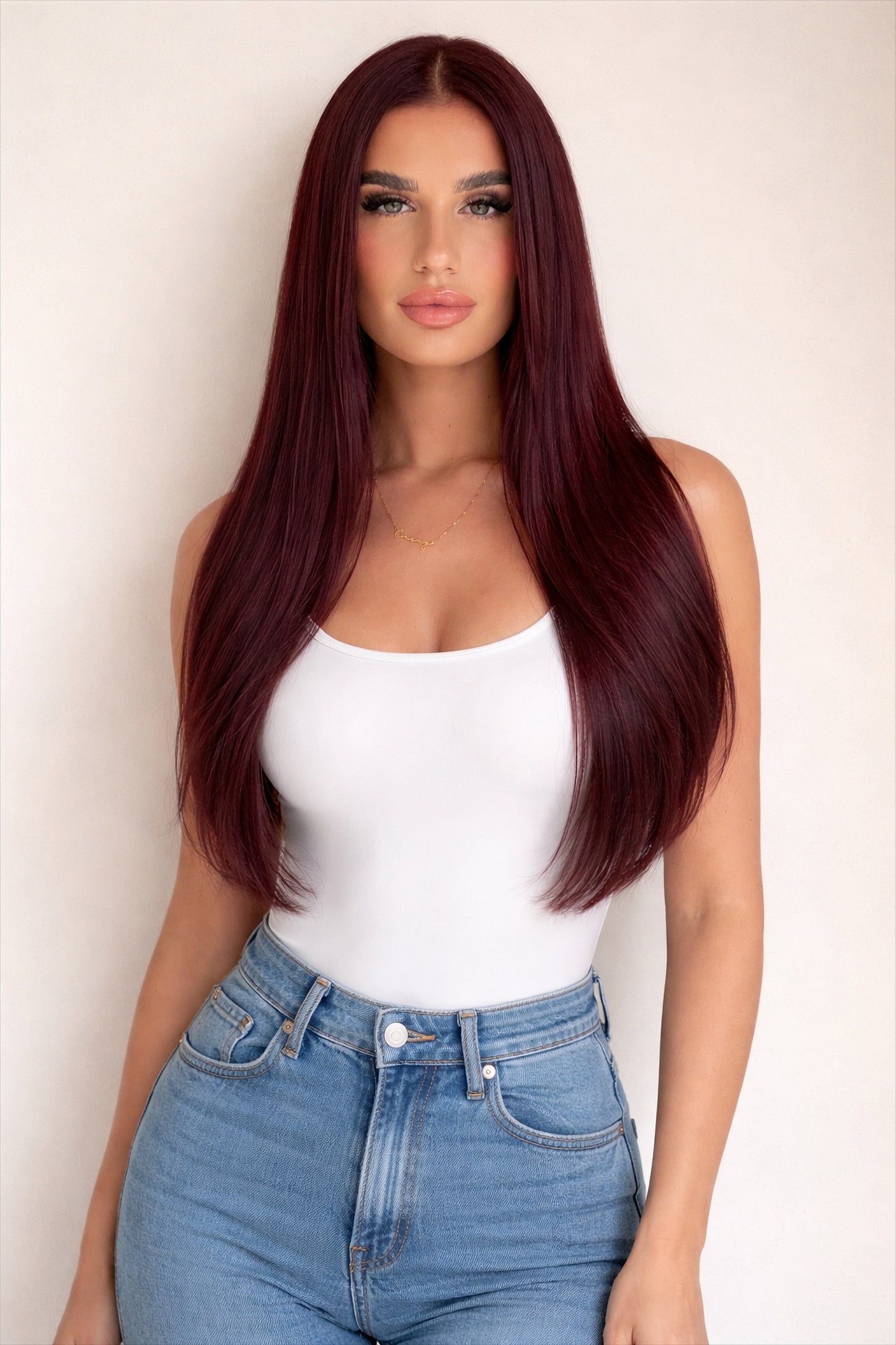 Human Hair Extensions. Burgundy #32