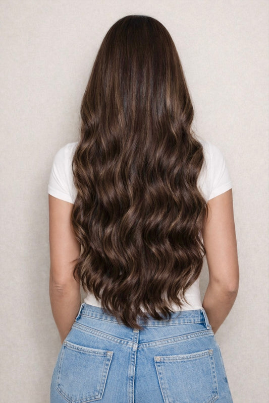 Human Hair Extensions. Caramel swirl #P6/8