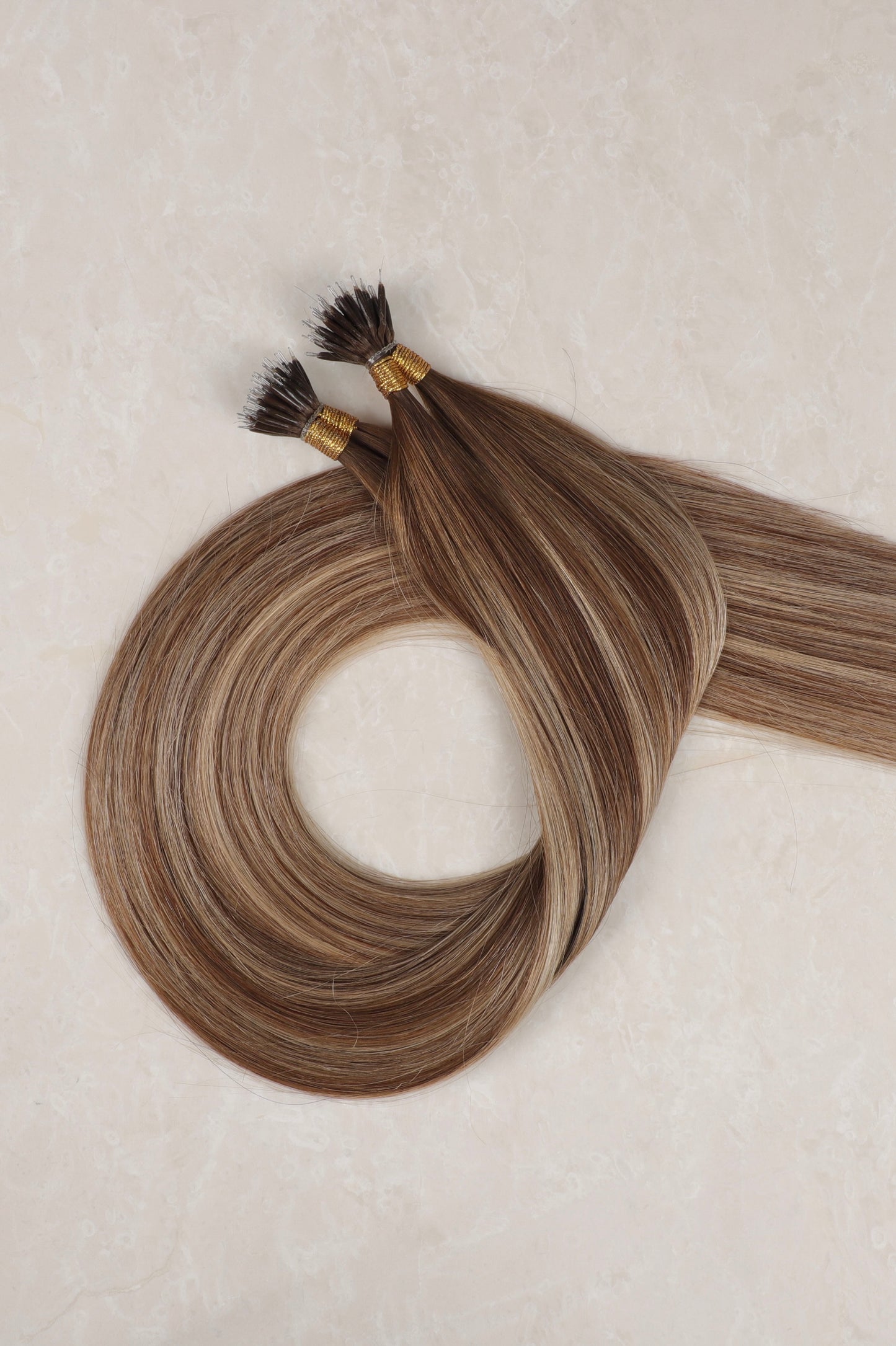 Human Hair Extensions. Rooted Highlight Bronde #B18/DB3