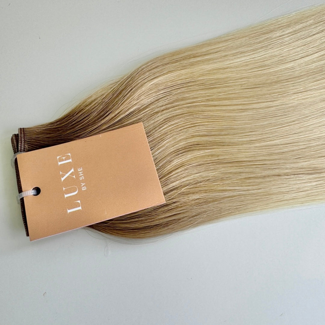 Human Hair Extensions. Rooted White Blonde - Celine #T6.2-PLA