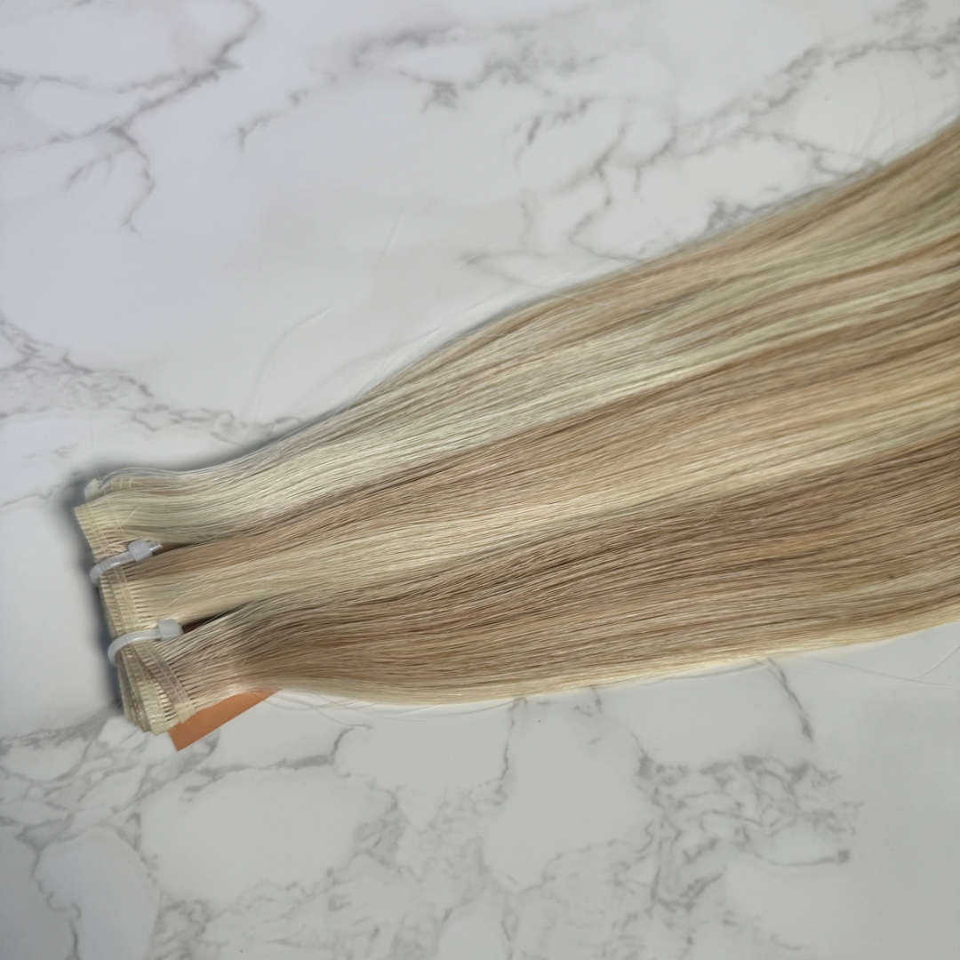 Human Hair Extensions. Highlighted Blonde - Mariah #60/12c/5q