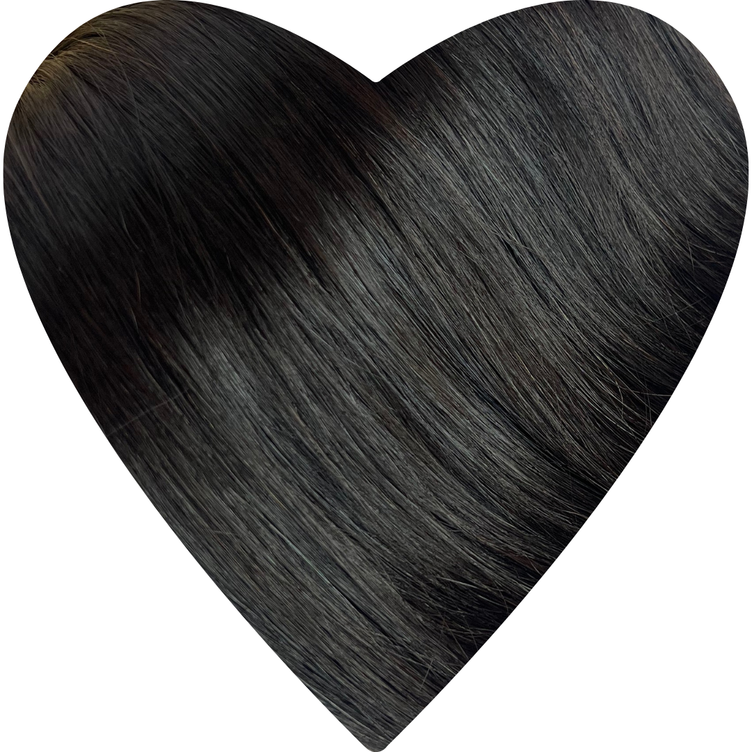 Flat Weft Hair Extensions. Natural Black #1B