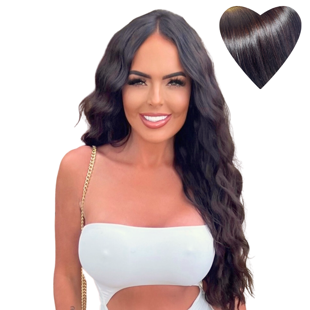 Flat Weft Hair Extensions. Espresso Brown #1A